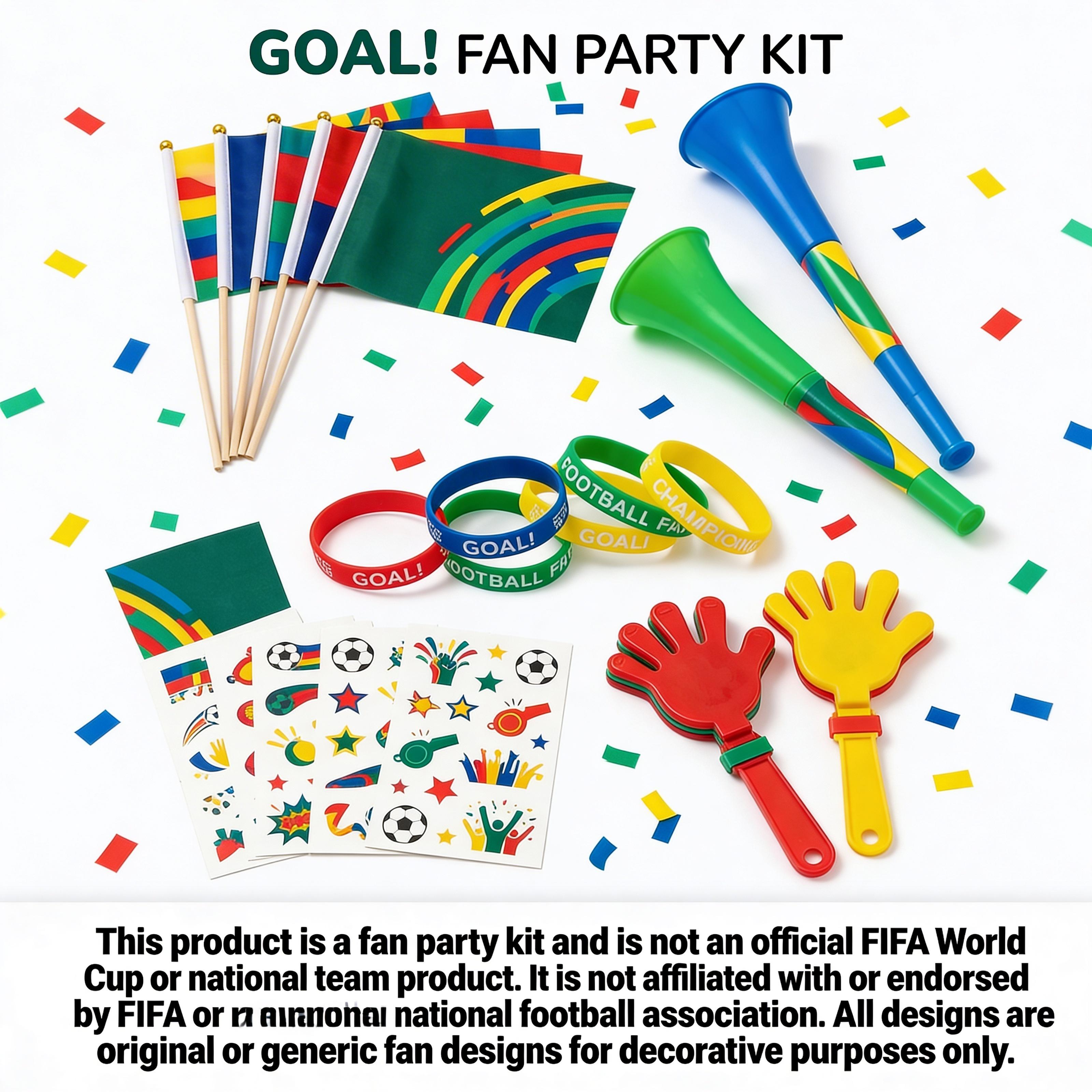 World Cup Fan Gear - Bucket Hat, Silicone Wristband & Temporary Tattoos for Argentina, Brazil, USA, Mexico, England Fans | Soccer Party, Stadium Cheering, Sports Accessories