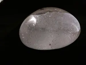 Clear Quartz Polished Massage Therapy Palm Stone Healing Crystals Chlorite Rutilated Bubbles Clouds Large Mineral Specimen Natural Stone