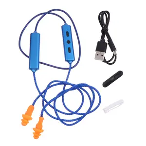 Wired Bluetooth 2-in-1 Earplugs Headset with Noise Suppression for Work, Hearing Protection Earbuds