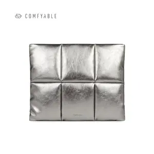 Comfyable Puffy Laptop Sleeve 13 14 Inch, Silver Puffer Laptop Carrying Case, Pillow Case Compatible with MacBook Air M4, MacBook Pro M5 M4 Pro/Max, MacBook Neo A18