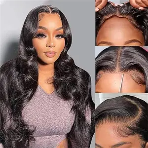 Wiggins Hair Body Wave Small and Large Cap Size Pre Cut Ready To Go Glueless Wig Pre Bleached Pre Plucked Body Wave 7x4 Lace Closure Wig Human Hair