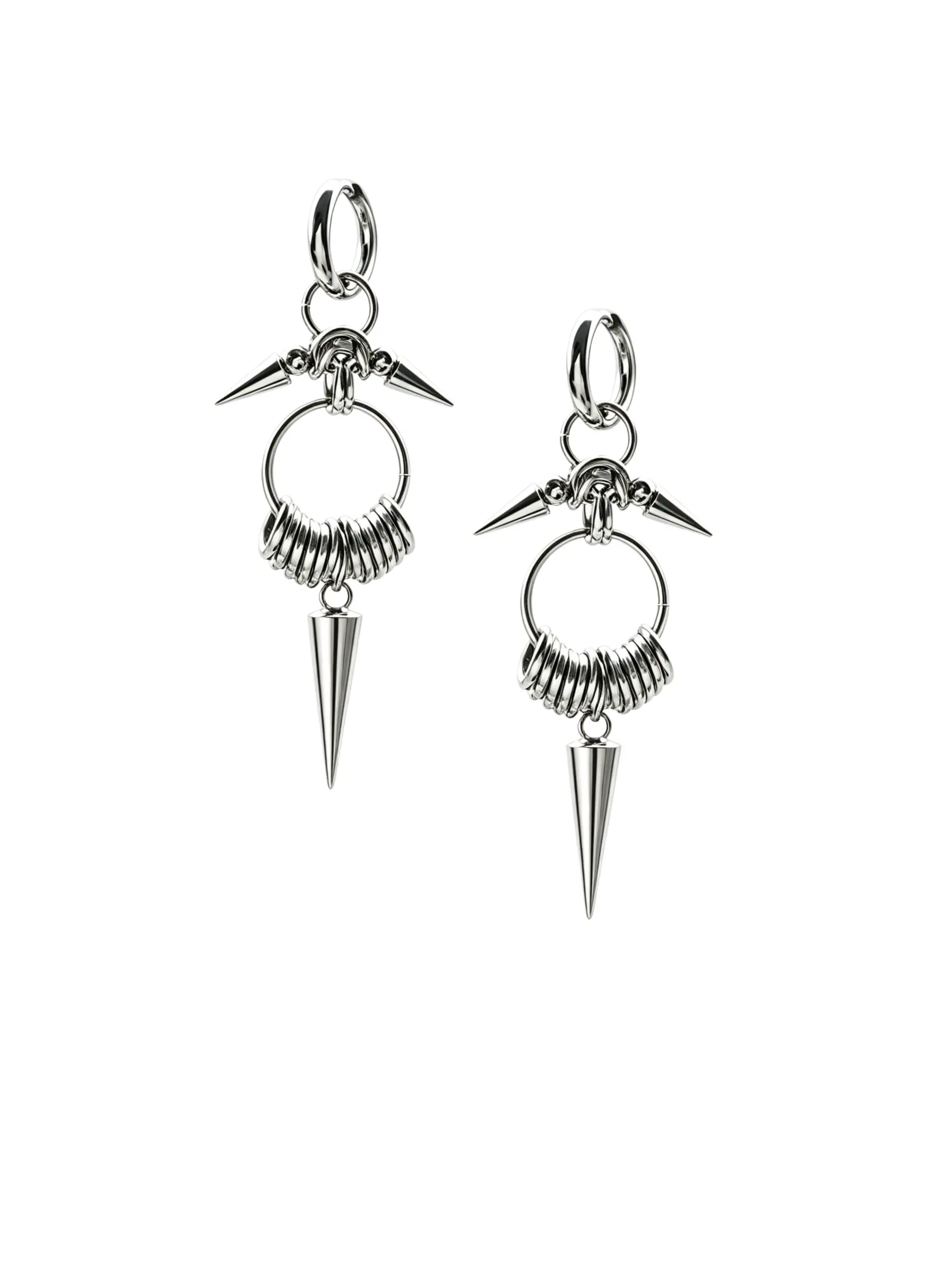 Jungle Punk 18G Spike Earrings 316L Stainless Steel Y2K Earrings Hypoallergenic Non Fading Ear Jewelry