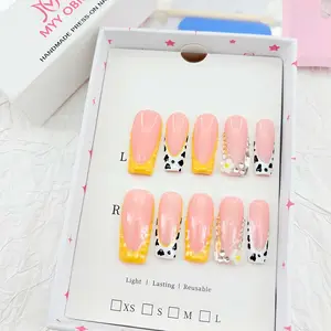 .DP.5986.French-style leopard print wearable nails