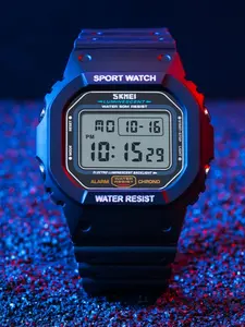 Skmei Digital Watch, Retro Design, Multi-Function Timer & Alarm Clock, 5atm Waterproof, Casual Style, All Seasons, PC Case Material, Luminous Waterproof Watch