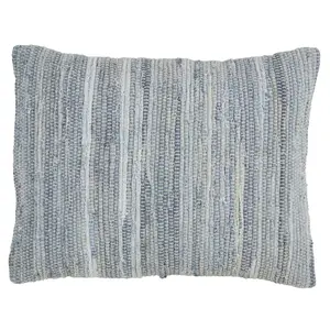 Saro Lifestyle  16 x 23 in. Denim Chindi Poly Filled Throw Pillow, Denim