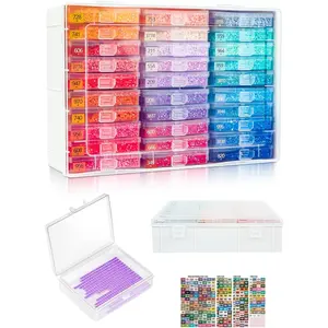 Diamond Painting Trays with Lids and Diamond Art Storage, PCS Diamond Art Accessories with Storage Containers, in Drill Storage and LineUp Tool,  Pack D Diamond Painting Tools for Beads
