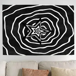 Star & Irregular Round Pattern Tapestry, 1 Count Polyester Wall Art, Tapestry Wall Mural, Wall Hanging Decor for Living Room, Bedroom, Dorm Decor