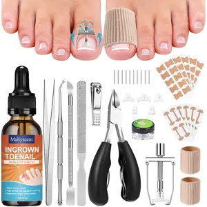 Ingrown Toenail Removal Kit for Youth & Home Use, with Corrector Drops, Patch, Clipper, File, Lifter, Easy-to-Apply Pedicure Tools for Nail Care Treatments