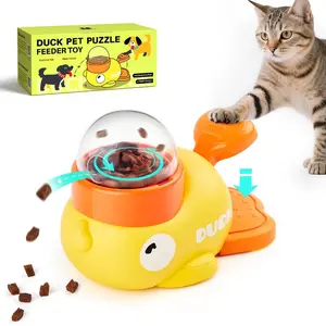 Duck Pet Puzzle Feeder Toy Interactive Slow Feeder for Cats & Small Dogs Enrichment IQ Training 8.6 Inches Durable Safe Design with Adjustable Food Dispensing for All Breeds