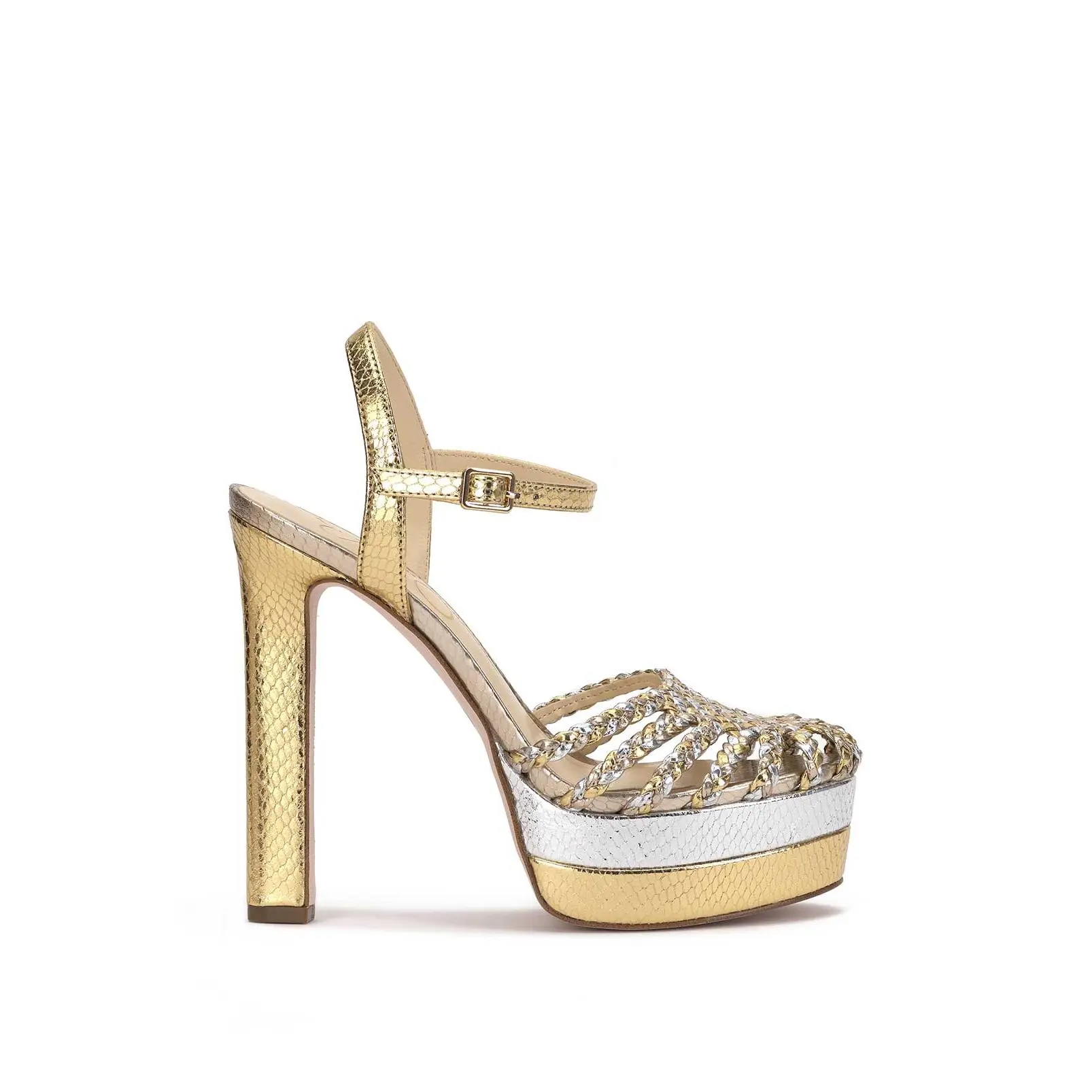 Inaia Braided Platform Sandal in Gold