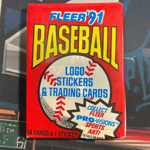 Fleer Baseball 1991 Sports Cards Trading Cards Sports Collectables 14 Cards 1 Sticker Factory Sealed Pack Donruss Series 1