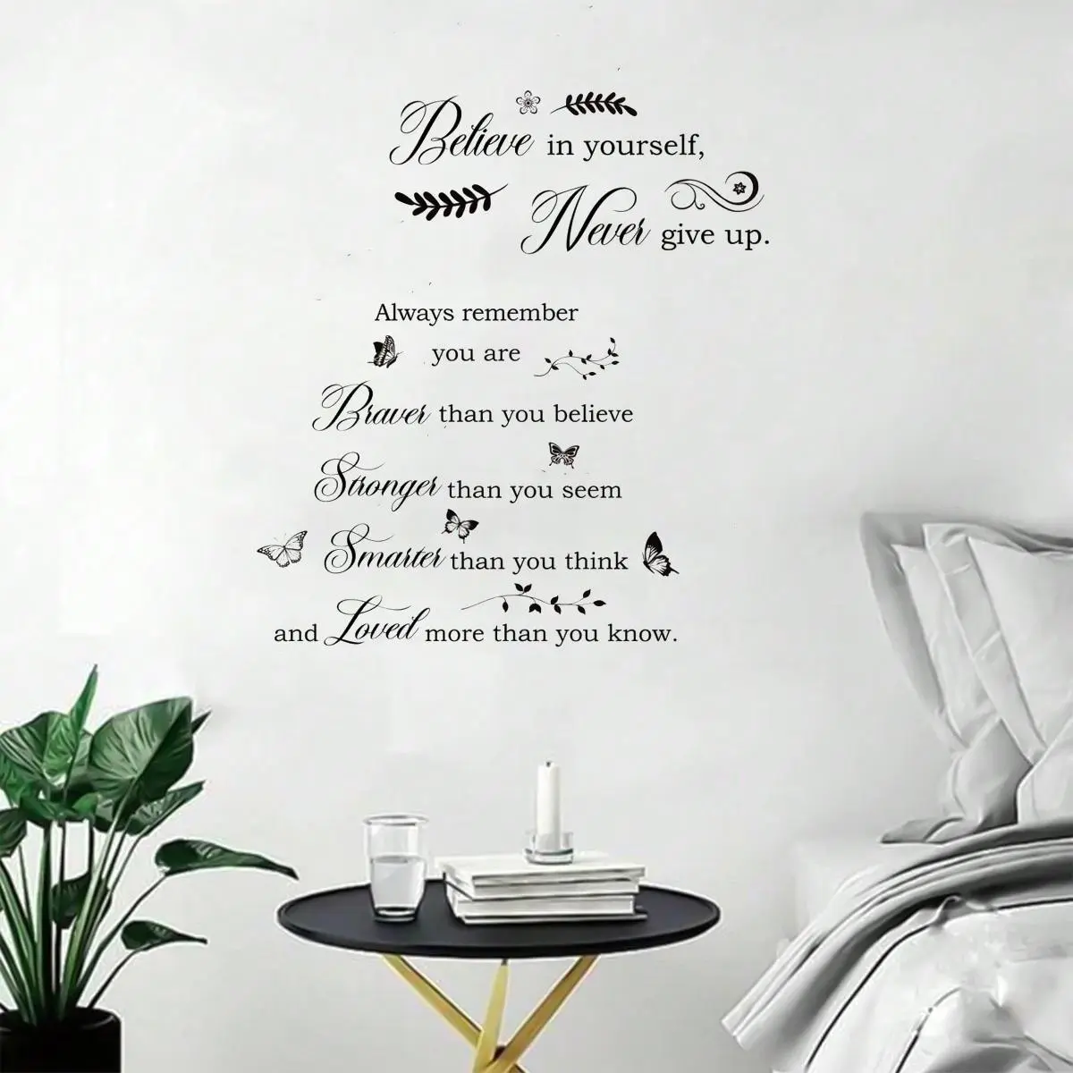 Believe in Yourself Letter Pattern Wall Sticker, Self Adhesive Wall Decal, Decorative Sticker for Home Living Room Bedroom, Ornaments, Decoration Sticker, Self Adhesive Stickers, Household Decoration Supplies, Interior Stickers