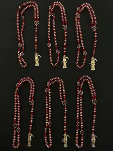6Pcs Holy Death's Necklace, Rosary Style. Collar de la Santa Muerte estilo Rosario Christmas Halloween Gift for Men Women