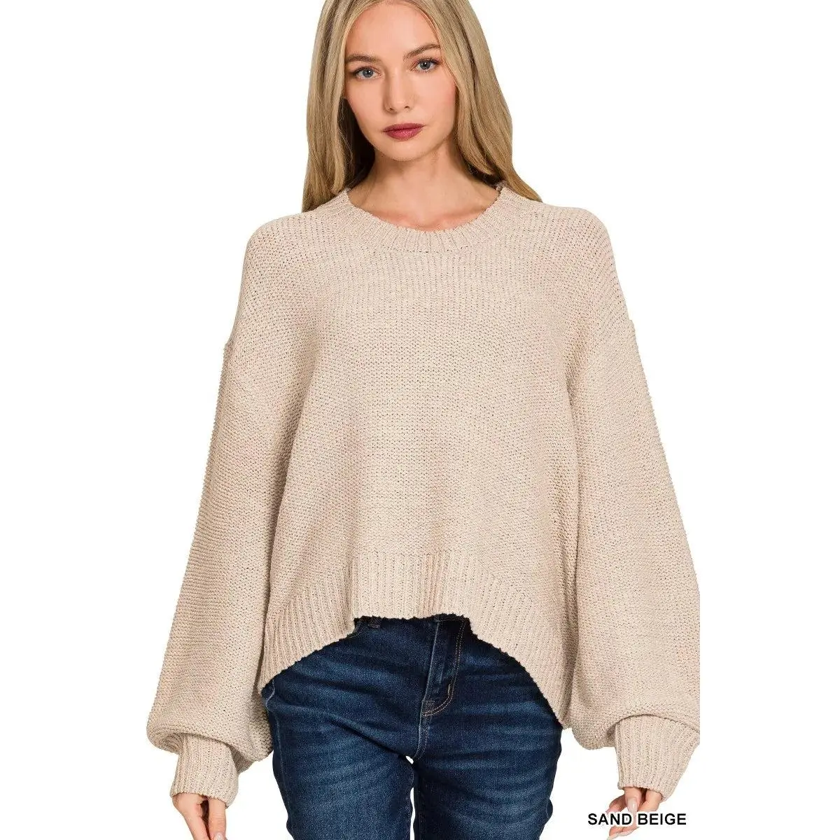 Zenana Oversized Baloon Sleeve Sweater