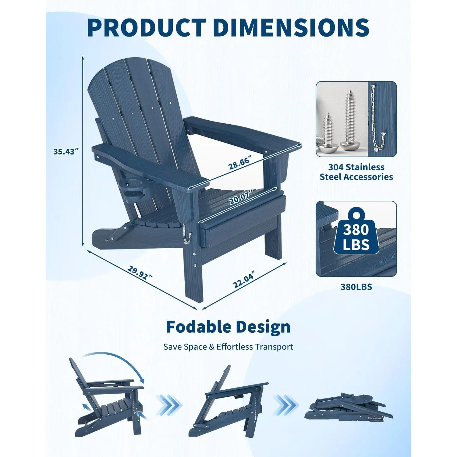 Wood grain press - with cup holder - navy blue