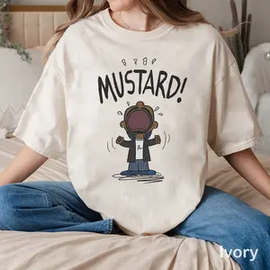 Kendrick Mustard Meme Shirt, Lamar TV Off, Rap Tee, Gift For Woman and Man, Cotton Oversized Menswear Womenswear Hoodie Crewneck Tshirt Tops