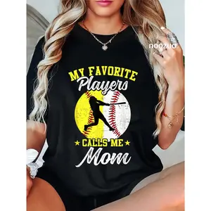 100% Cotton My Favorite Baseball Softball Players Calls Me Mom T-Shirt