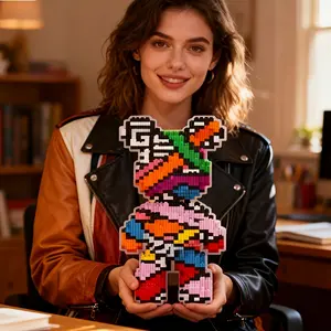 Wwjd Christmas Seal Hole Bear Building Block 3D Puzzle Model, Stress Relief Toy, Indoor Decoration, Birthday Xmas New Year Gift