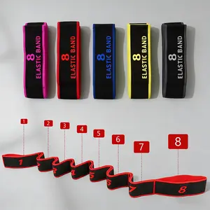 (8 grids) Women's digital fitness resistance band, suitable for yoga Pilates strength training, durable polyester material, ideal home exercise choice