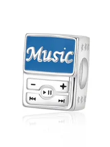Mini Copper Plated Silver Color Music Player Bead Star Charm, Contemporary Design, Perfect Gift for Friends, All Seasons