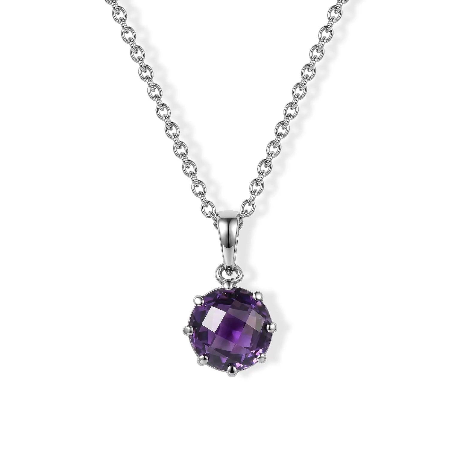 EverTrue Briolette Cut Simulated Diamond Solitaire Pendant Necklace in Stainless Steel (20 Inches)