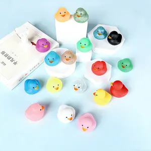 Glitter Metallic Rubber Duck - Assorted Color Sequined Design with Sound-Making Function, Fidget/Sensory Toy for Stress Relief, Cute Desktop Office Decor & Perfect Stocking Stuffer/Gift for Kids, Friends & Family
