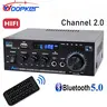Woopker AK45 / AK45 Pro Bluetooth Stereo Amplifier, HiFi 2.0 Channel Home Audio Receiver, Compatible with 300W Speaker Pair for AK45 or 400W Speaker Pair for AK45 Pro, USB, SD, RCA, FM Radio, Dual Mic Inputs, Remote for Home Theater & Karaoke