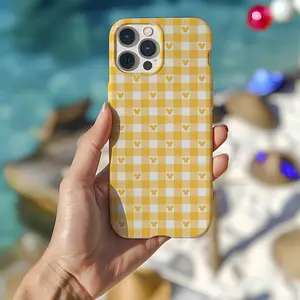 Yellow Gingham Aesthetic Phone Case | Theme Park Inspired Case Cover