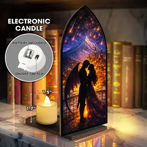 Velaris Feyre & Rhysand Acotar Suncatcher Candle Holder, Night Court Fantasy Bookshelf, Bookshelf Decor for Book Lovers, Booktok Merch Gifts for Bookish, Library Room Decor, Bookish Things