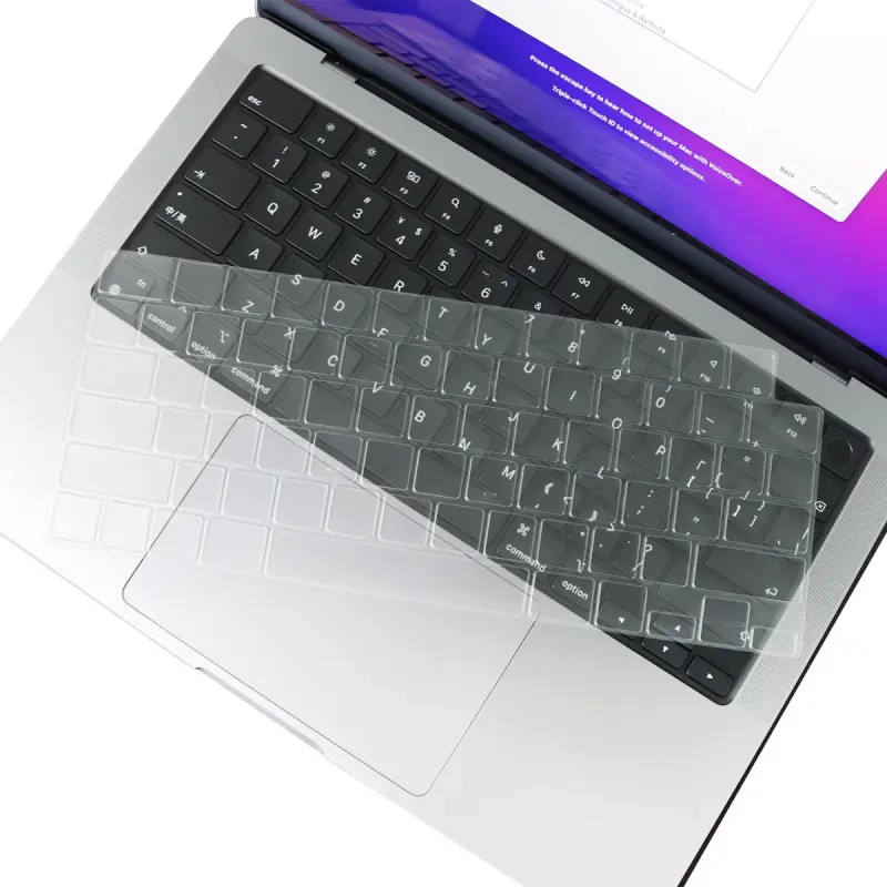 TPU keyboard protective film, Keyboard Cover for 13.6-inch and 15-inch M4 M3 M2 2025-2022 MacBook Air, 16.2-inch M4 M3 M2 M1 Pro/Max 2025-2021 MacBook Pro 14 (US version layout) Laptop Keyboard Laptop Keyboard Covers