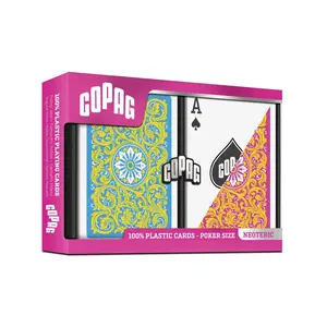 Copag Neoteric 100% Plastic Playing Cards – Poker Size Regular Index (Pink & Yellow Double Deck)