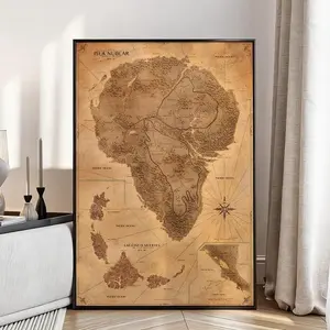 Jurassic Park Map Poster: Movie Lover Wall Art Unframe