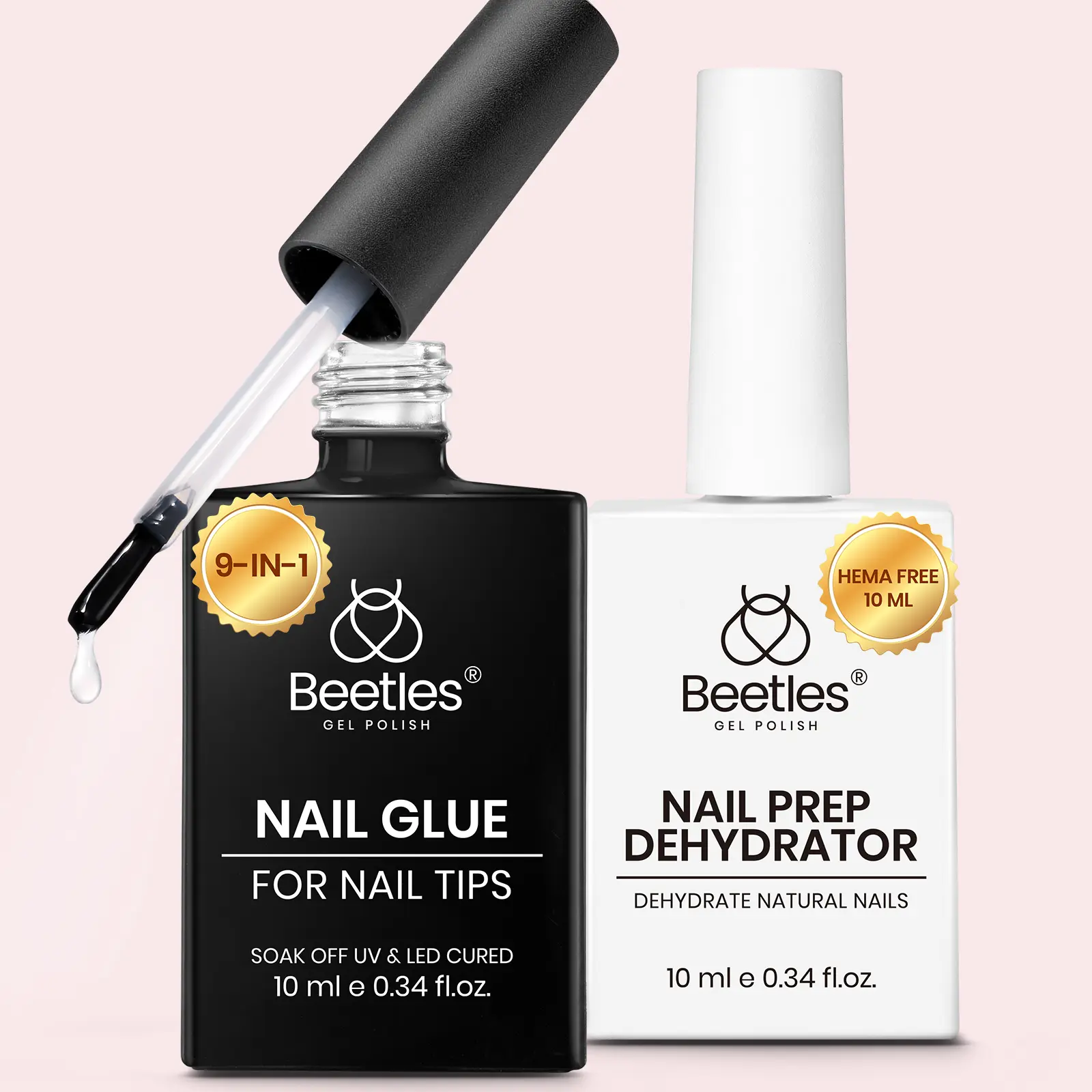 2Pcs 10ml Gel Nail Glue+Nail Prep Dehydrator