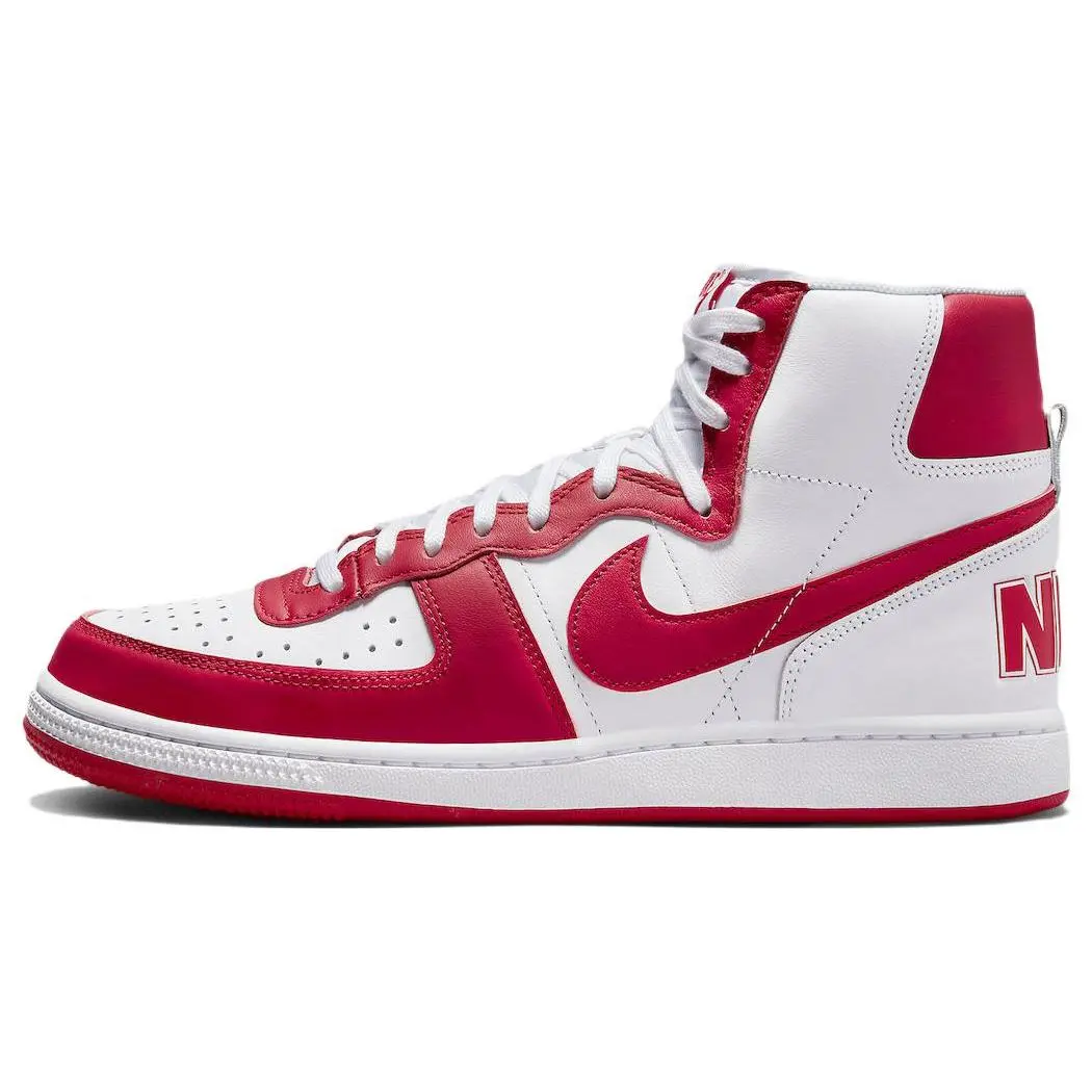 Nike Terminator High University Red and White Men's High-Top Trainer Shoes, Athletic Skate Shoes, Athletic Shoes