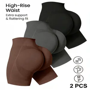 ApexAscent Women's Solid Color Seamless High-Waisted Casual Daily Sports Shorts