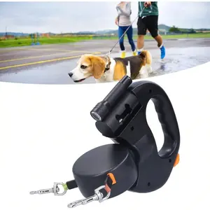 Premium Dual-Function Retractable  Leash - Perfect for Small to Medium Breeds, Ideal for Outdoor Adventures and Daily Walks traffic puppy training comfortable grip Retractable Pet Leash Swivel Handle Double hand free Color petessentials Dog products Head
