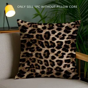 Fashion Luxury Leopard Print Cushion Cover Soft Short Plush Fabric Double-Sided Print Organic Breathable Sofa Pillow Case, Home Machine Washable in Perfect for Home Decor Warm Winter Home Child Gift