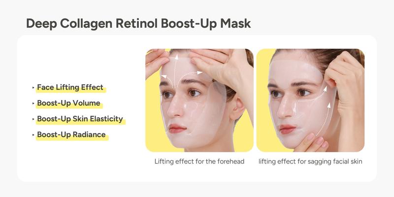 [SUNGBOON EDITOR Official] Deep Collagen Retinol Boost-Up Mask (4pcs) | Clear, Smoother & Comfort Firming & Lifting Skincare Mask for a Radiant Glow