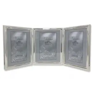 212 MAIN Heavyweight 8x10 in. Metal Triple Bead Photo Frame, Silver Border, Glass Front, Traditional Baby & Maternity Decor