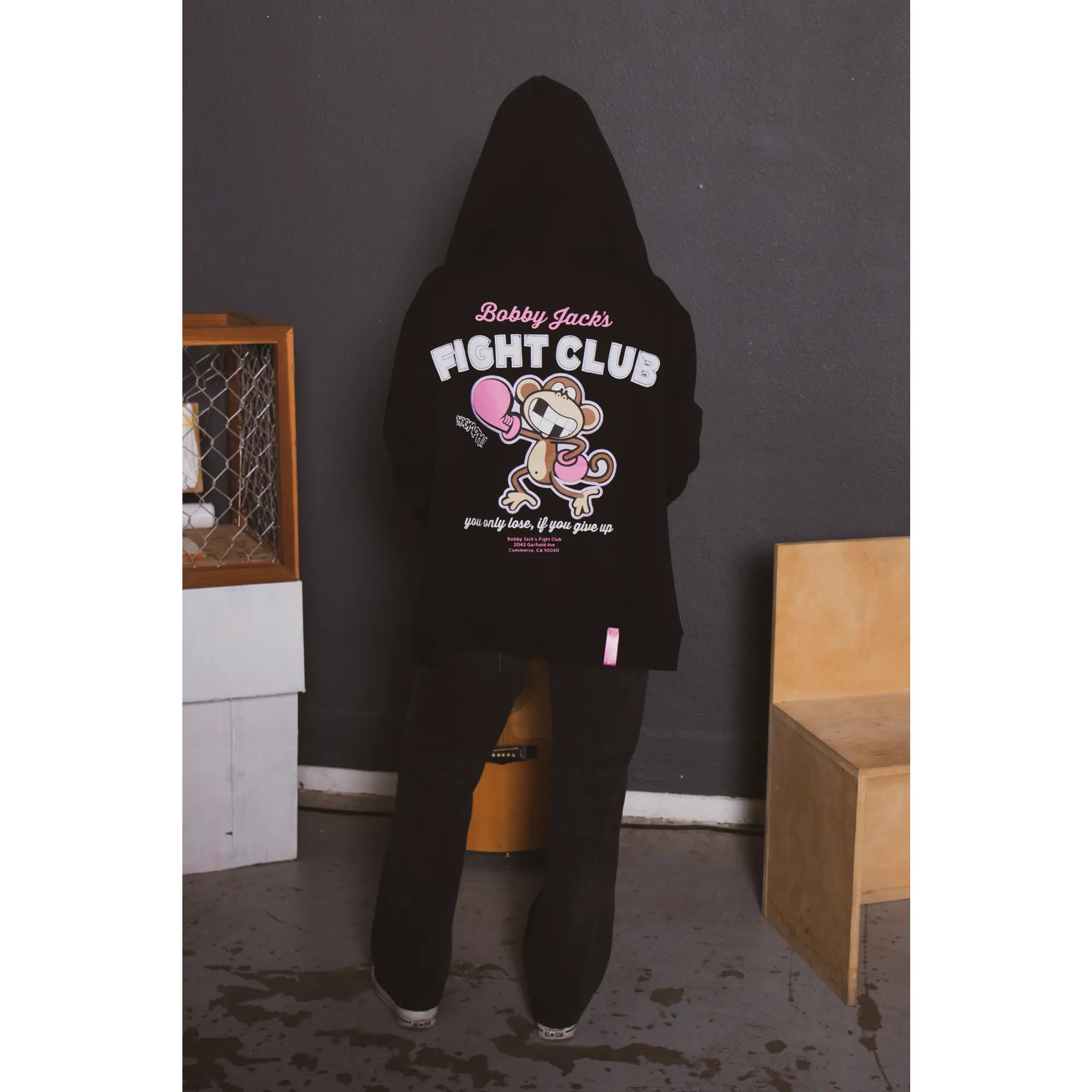 Fight Club - Bobby Jack Oversized Premium Zip Hoodie - Black