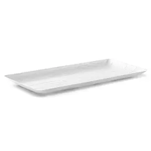 6.25 x 14 Inch Rectangle White Serving Tray 5 pack