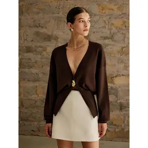 Golden Button Plain Cardigan
