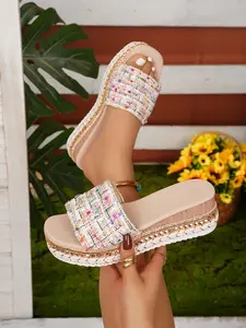 Women's Bohemian Style Thick Sole Wedge Sandals, Dopamine Color Block Fashion Casual Thick Sole Wedge Sandals, Comfortable Summer Shoes, Fashionable Platform Sandals