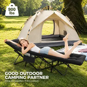 900LBS Heavy-Duty Folding Camping Cot - Mattress Padded for Adult Travel Hiking Guest Home 75x28x15”