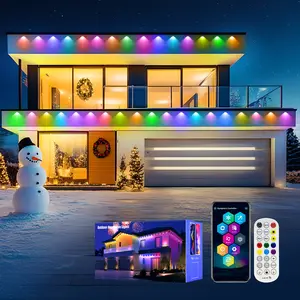 DAYBETTER Permanent Outdoor Light, Intelligent Rgb Eaves Light, Remote App Control, Ip67 Waterproof, Suitable For Christmas, 6500lm Super Bright, 100 Scenes Modes For Halloween Christmas Party Daily House Lighting.