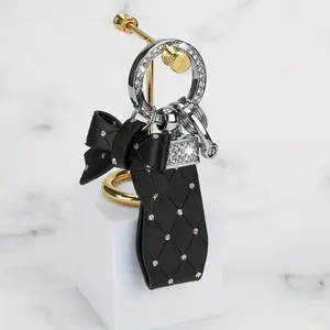 New High-End Rhinestone Bow Keychain, Elegant Girl Car Key Pendant, Fashion Women's Car Accessories, Stylish Keyring