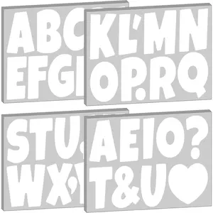 Letter Stickers 210 count 4 inch Bulletin Board Letters for Classroom Alphabet Poster Board Letters Cutouts for Bulletin Board Display  Decor(White)