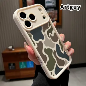 Soft Case for iPhone 17 Pro Max 16 Plus 15 14 13 12 11 Air E Camouflage Harmony Printed TPU Rubber Full Lens Guard Durable Smartphone Cover