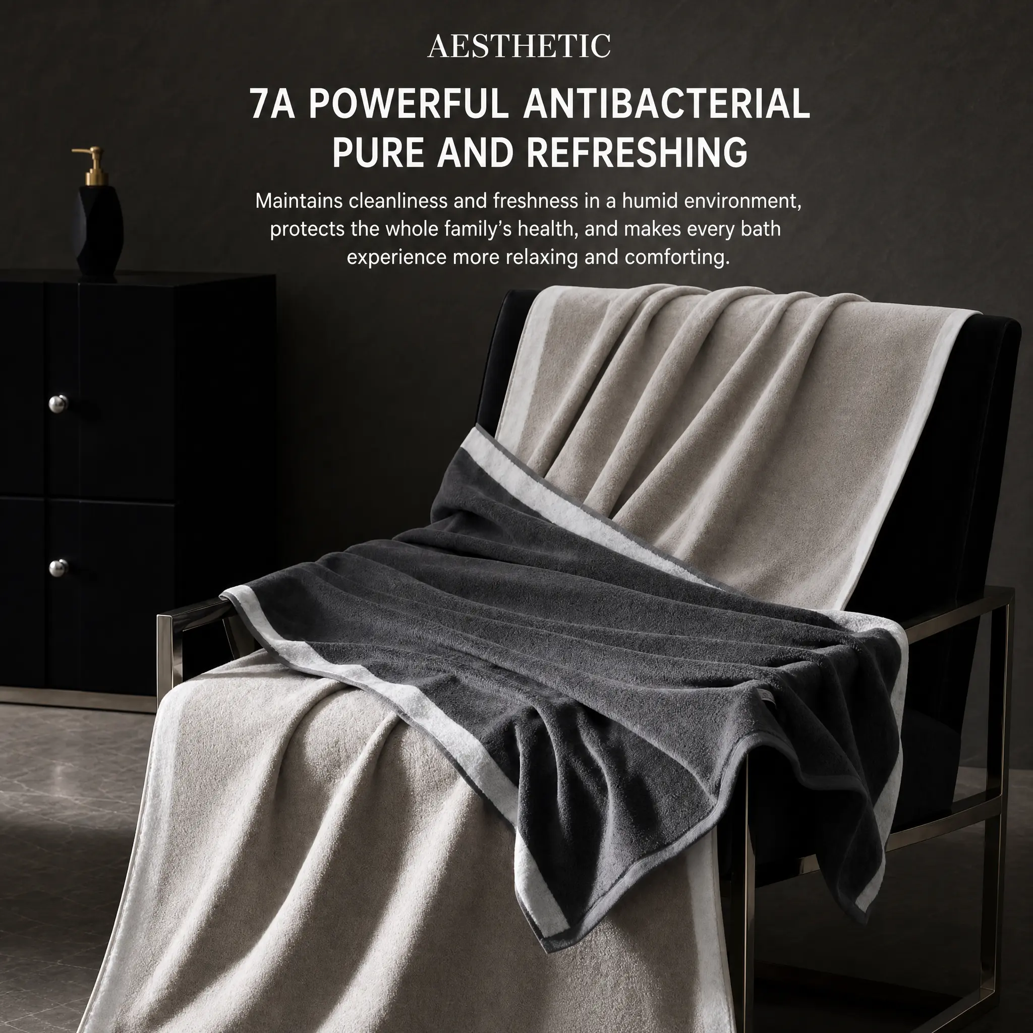 7A Antibacterial Oversized Bath Towel 80x160cm | 580GSM Thick Ultra Absorbent Hotel Quality