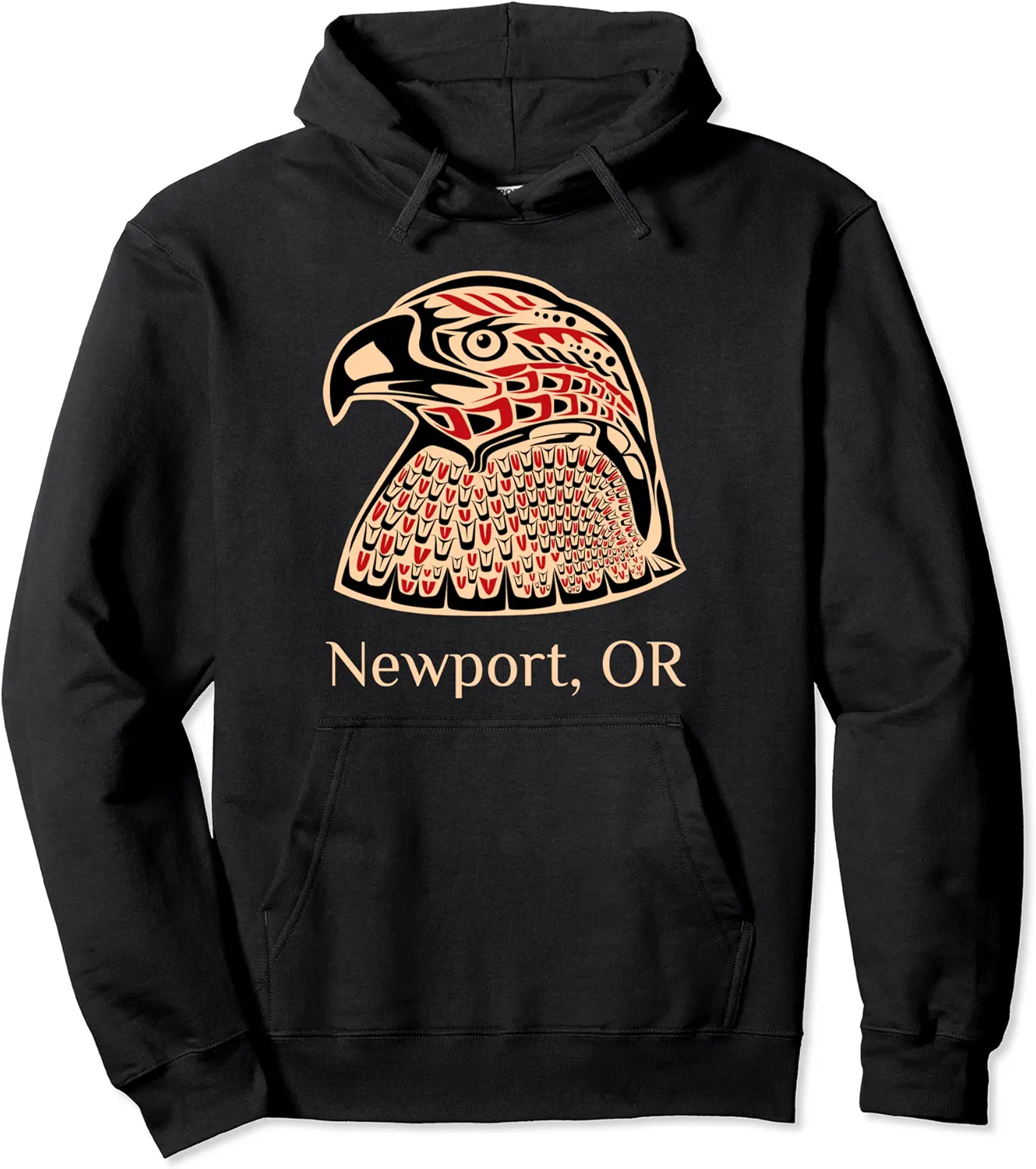 Newport OR Eagle Native American Indian Haida Pacific NW Pullover Hoodie - Emmacole Shop 69B08QN4KXB9